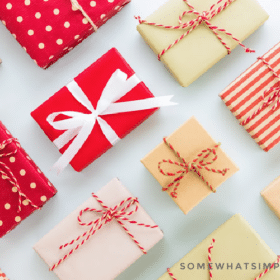 presents laid out on a table