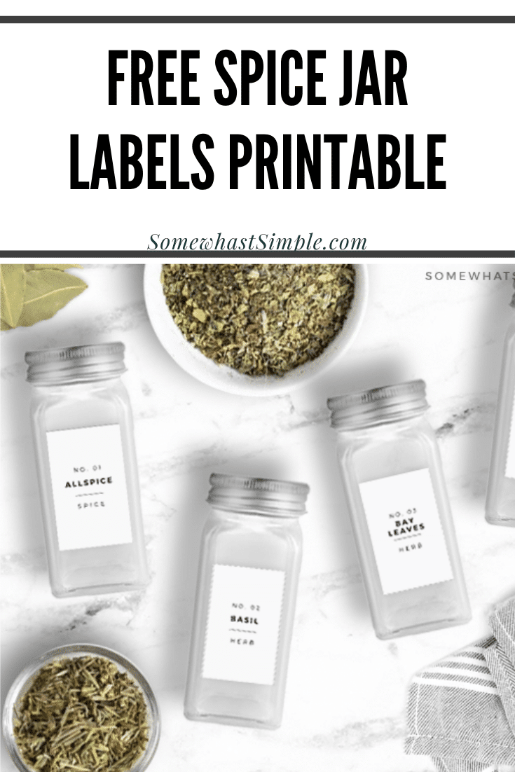 Spice Jar Labels Free Printable From Somewhat Simple