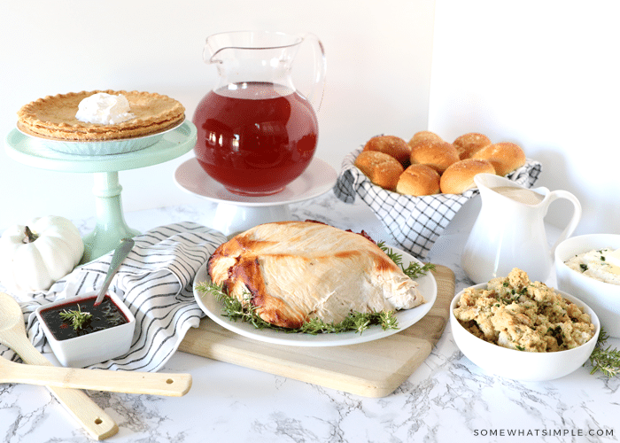 thanksgiving food on display