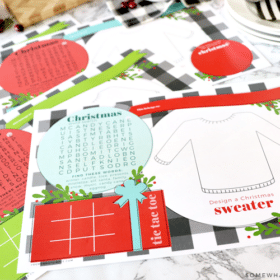 printable Christmas placemats on the table