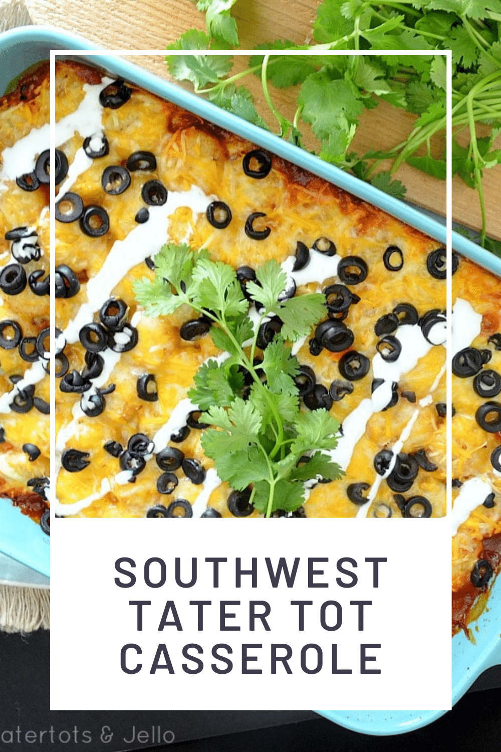 Southwest tater tot casserole is a delicious twist on a classic recipe. Loaded with the Mexican flavors of the Southwest, this casserole is an easy dinner everyone will love. via @somewhatsimple