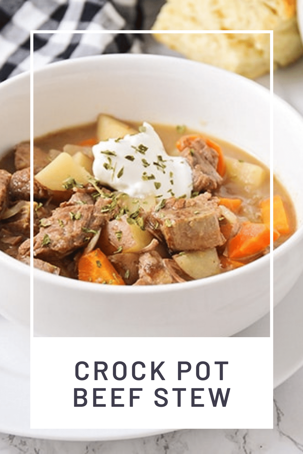 This crock pot beef stew is a savory recipe that is the perfect comfort-food meal.  Made in a slow cooker all day until the beef is incredibly tender and hearty vegetables are bursting with flavor! This dinner recipe is so easy to make, you can enjoy it all year long! via @somewhatsimple