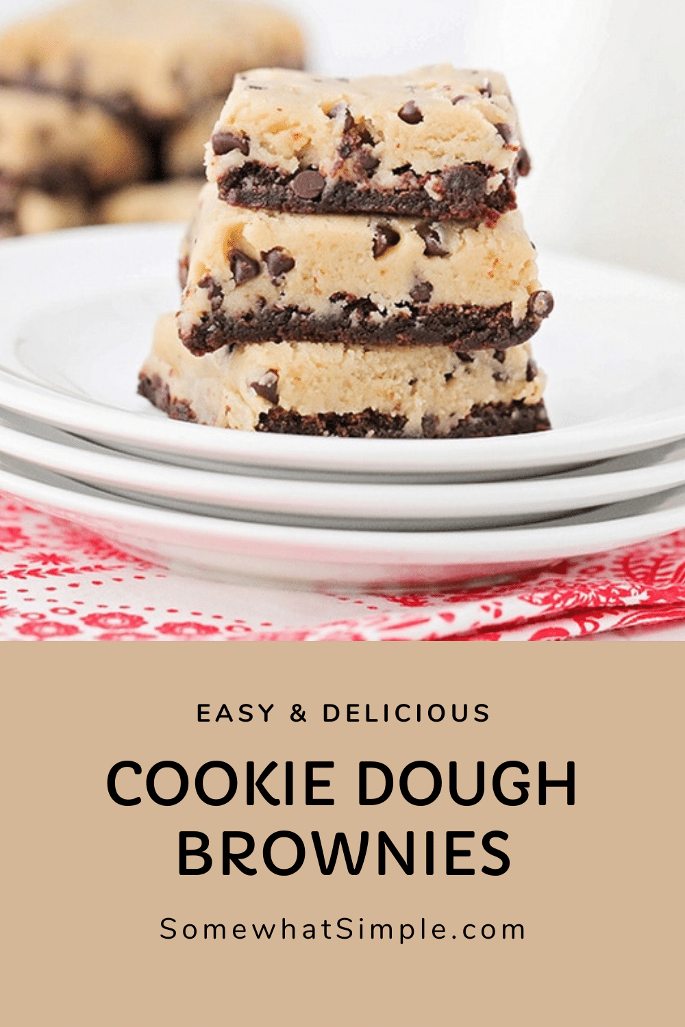 These cookie dough brownies are so rich and decadent! A fudgy chocolate brownie layer topped with eggless cookie dough, for an unforgettable dessert! They are the perfect combination of my two favorite treats; brownies and chocolate chip cookies. via @somewhatsimple