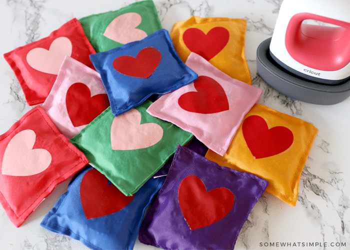 pile of bean bags in bright colors on the counter