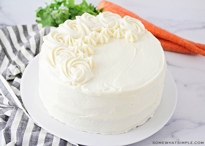 a decorated white cake