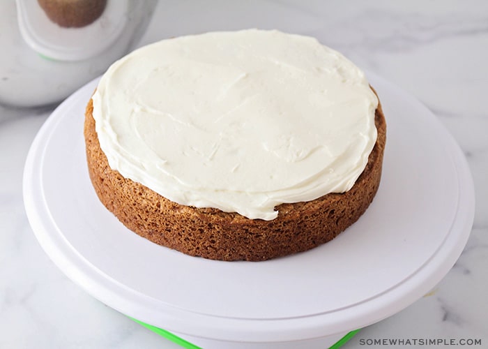 carrot cake with icing on top