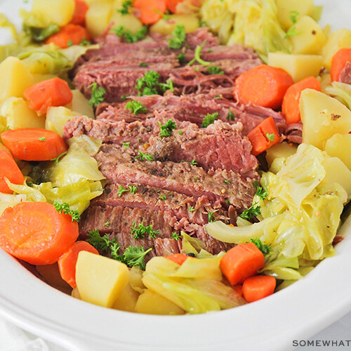 Corned Beef &amp; Cabbage (Traditional Recipe) - Somewhat Simple