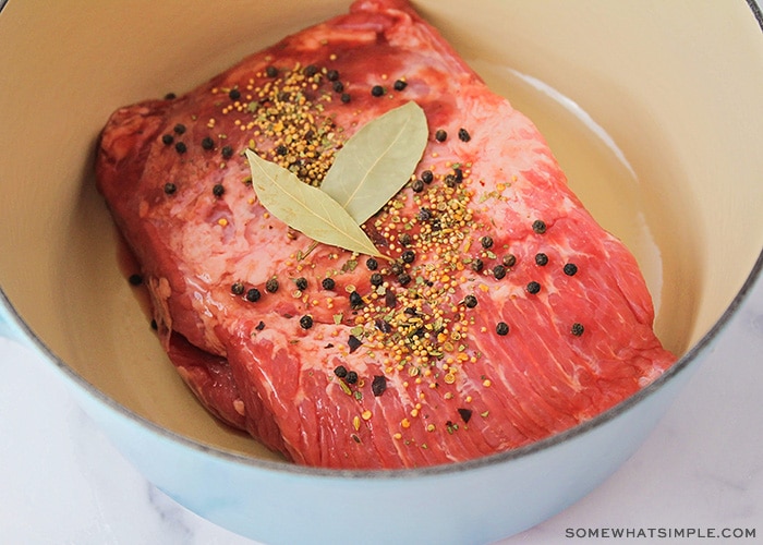 raw seasoned corned beef