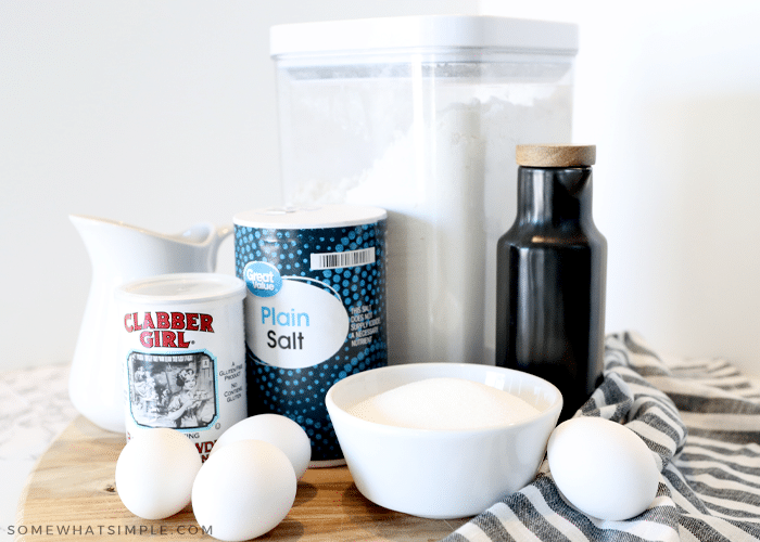 ingredients to make homemade pancakes