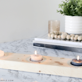 diy candle holder made with a 2x4