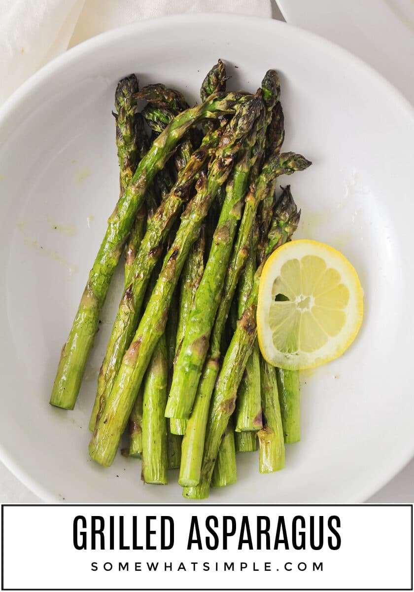 Elevate your next summer BBQ with deliciously simple Grilled Asparagus. It's healthy, flavorful, and can be ready in 10 minutes or less! via @somewhatsimple