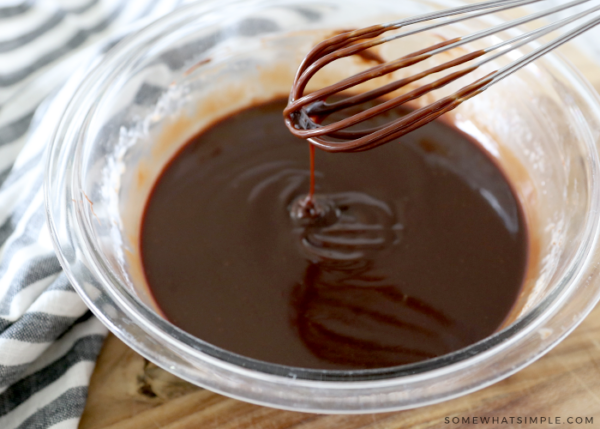 mixing a chocolate ganche