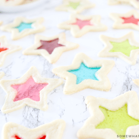 star cookies with candy center