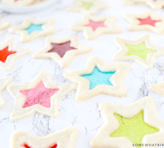 star cookies with candy center