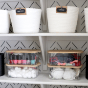 organized linen closet