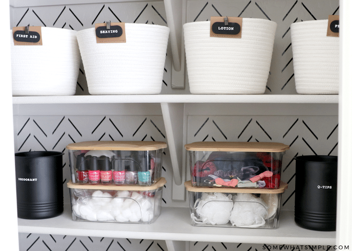 organized linen closet