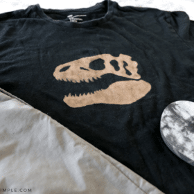bleached t shirt with dinosaur
