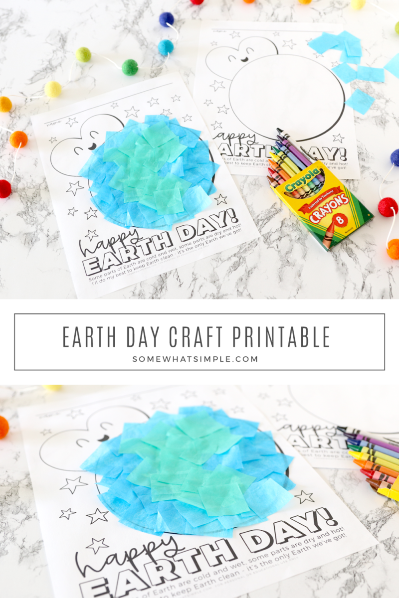 collage of earth day crafts for kids