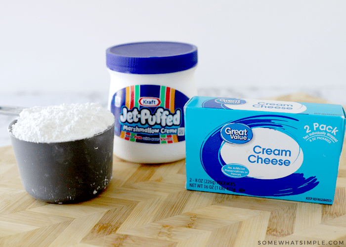 3 ingredients to make marshmallow fluff dip