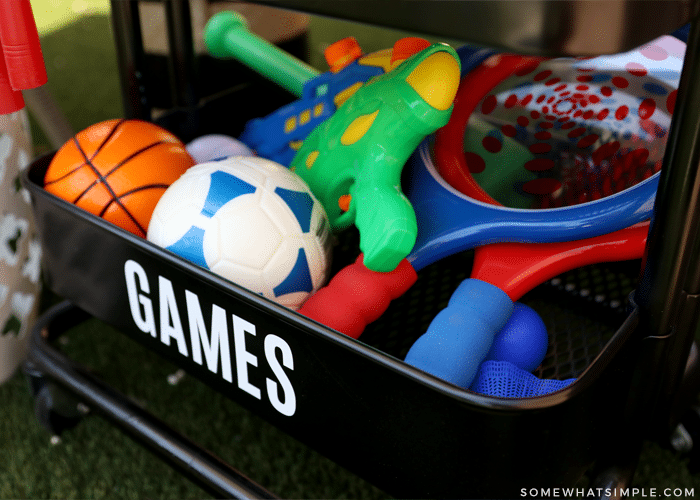 games to play outside - balls, racquets, etc.