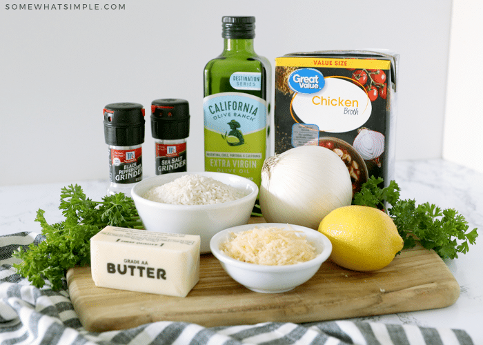 ingredients to make parmesan risotto