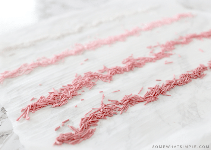 rows of colorful homemade sprinkles