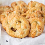 basket of sourdough pretzels