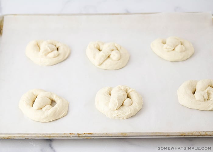 risen pretzel dough