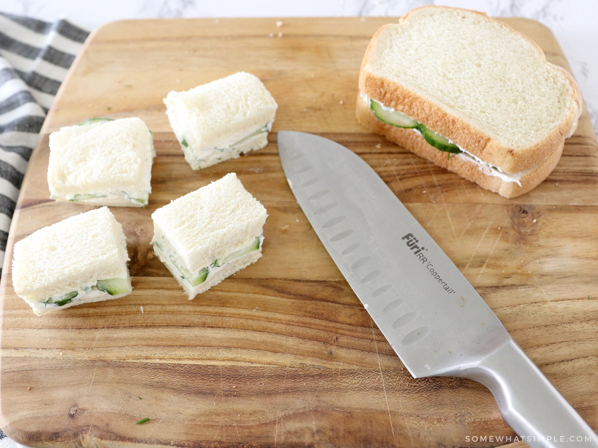 cutting off crust on sandwiches