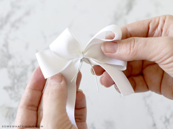 adding wire to ribbon hair bow