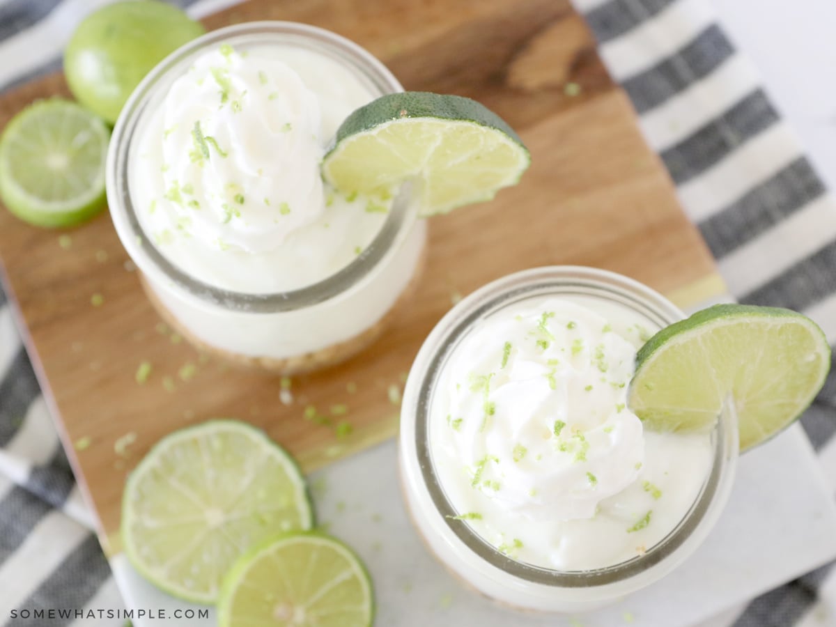 top view of key lime parfaits