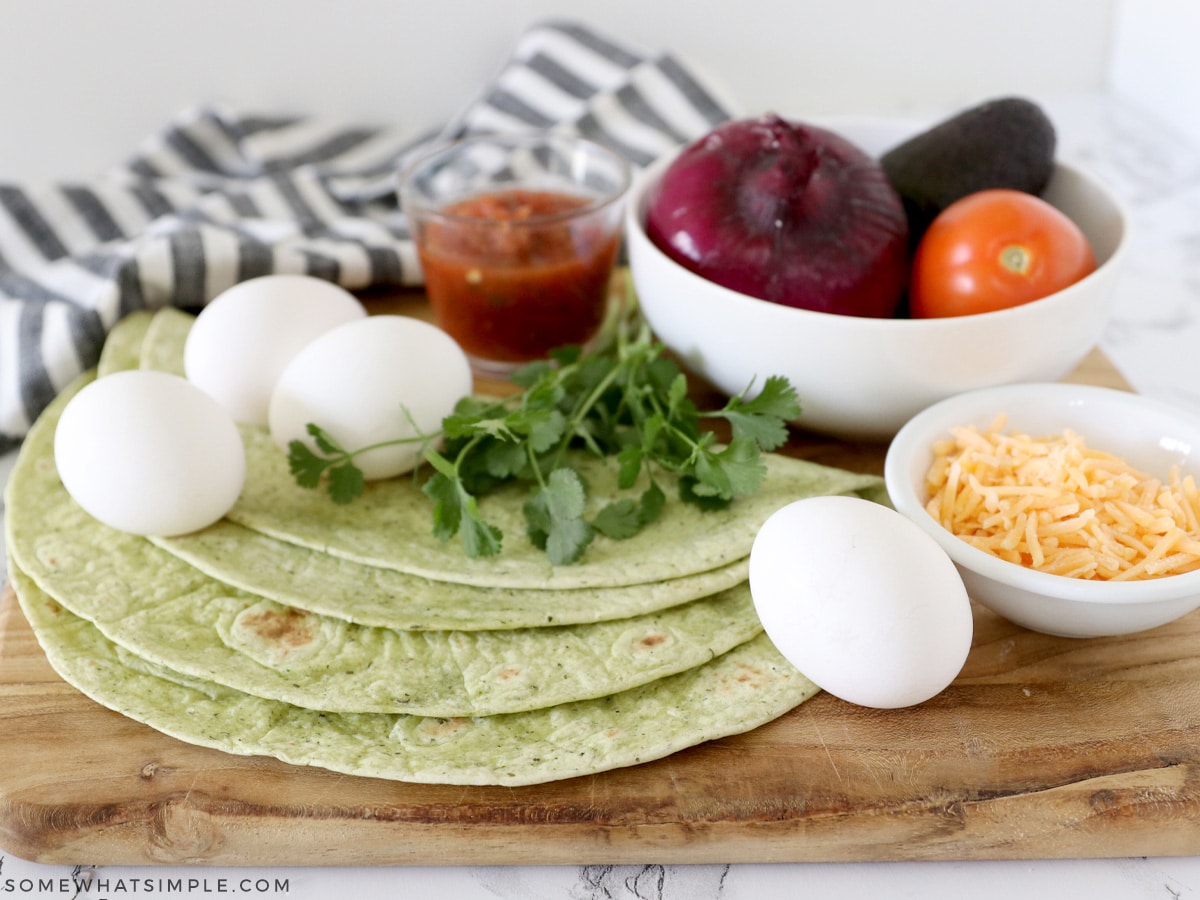 ingredients to make breakfast wraps