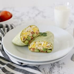 breakfast wrap on a plate