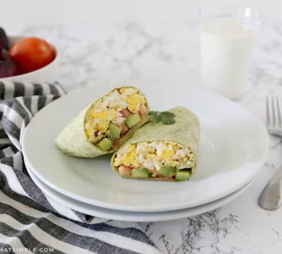 breakfast wrap on a plate