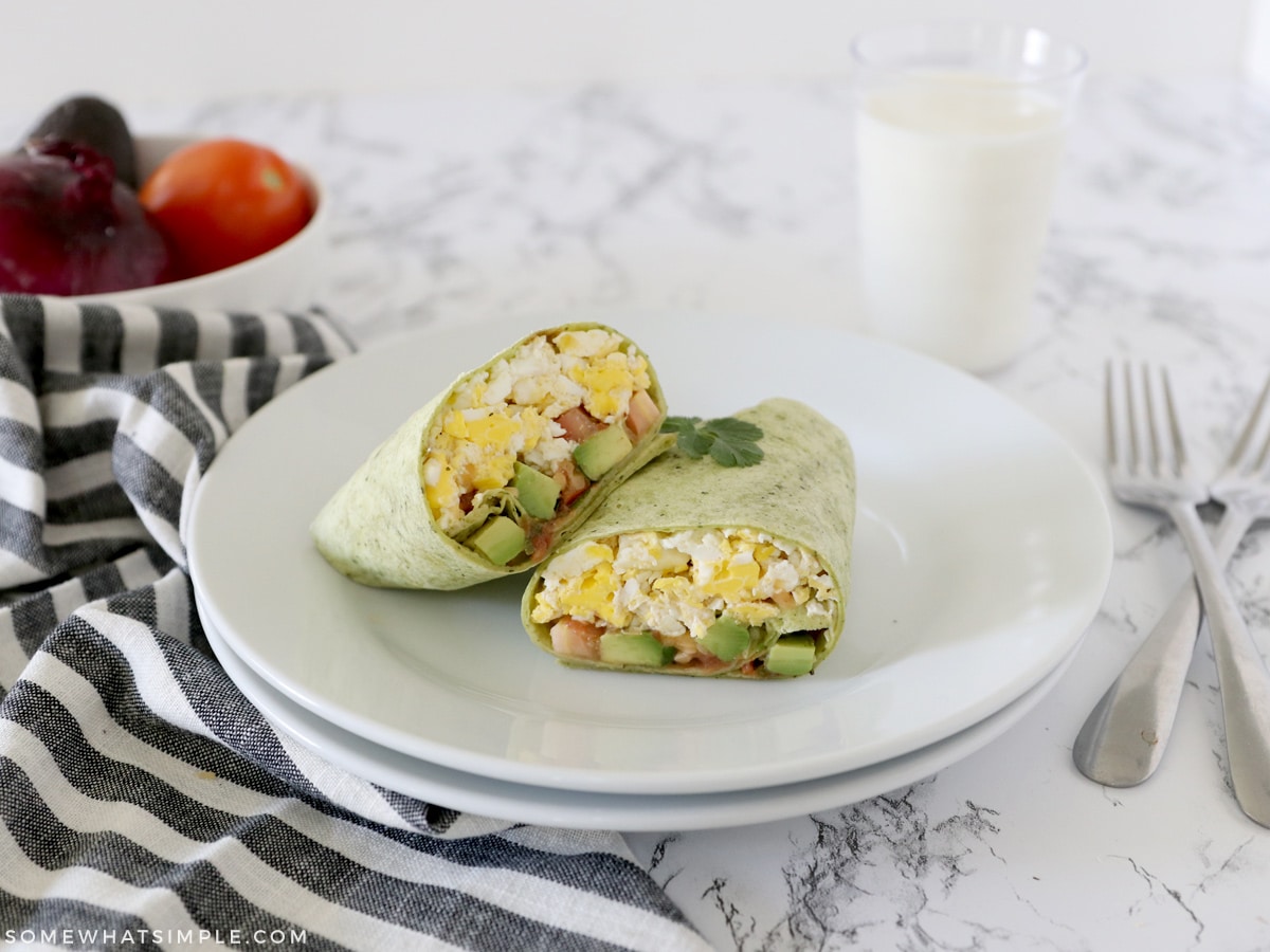 breakfast wrap on a plate