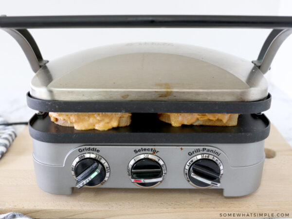 grilling a grilled cheese sandwich