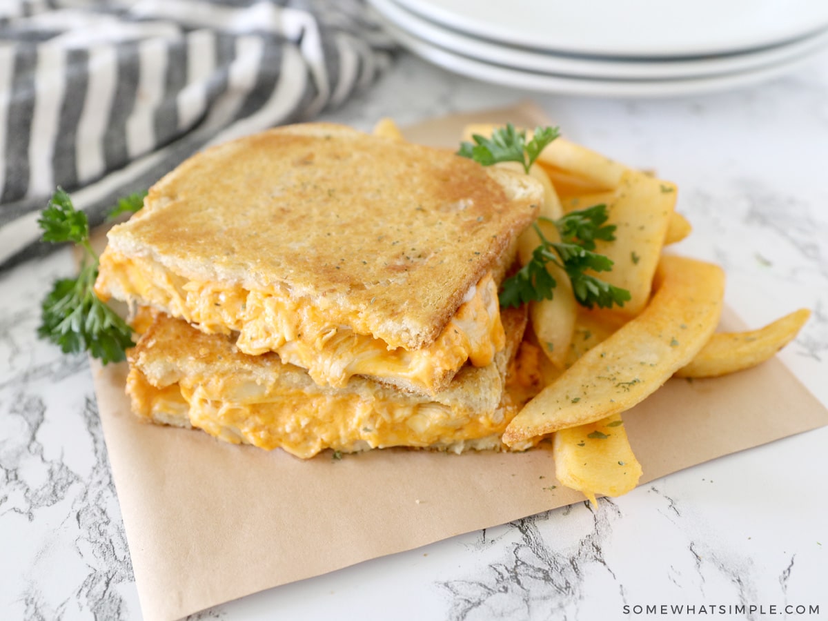 Buffalo Chicken Grilled Cheese Sandwich from Somewhat Simple