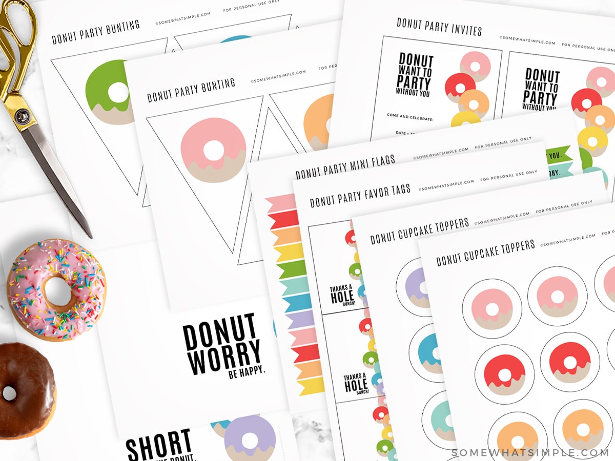 donut printable party pack