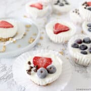 frozen yogurt granola cups on white counter