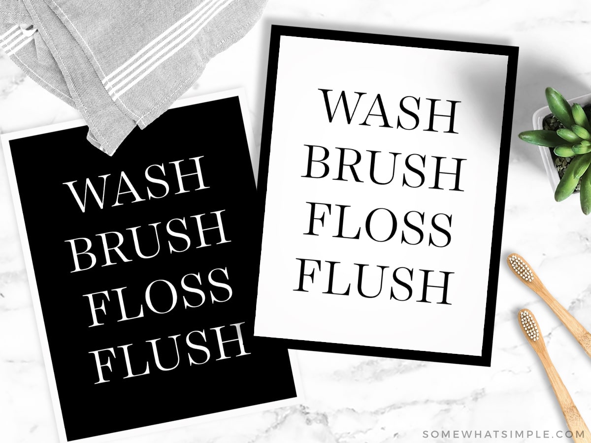 wash brush floss flush