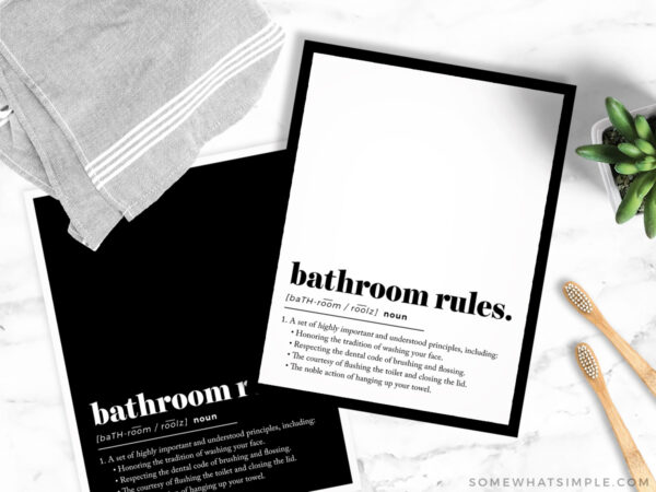 Printable Bathroom Rules Sign - Somewhat Simple