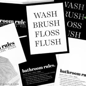 bathroom prints in black and white
