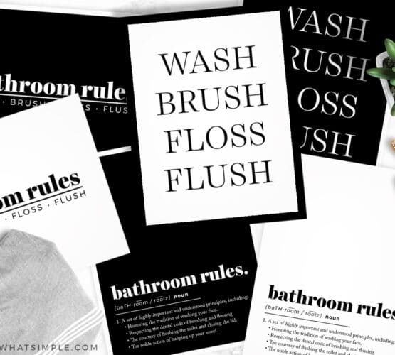 bathroom prints in black and white