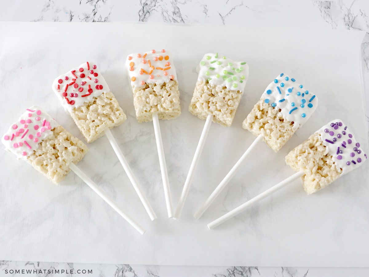 rice krispie treats on a stick