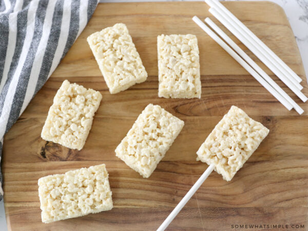 adding stick to rice krispie treats