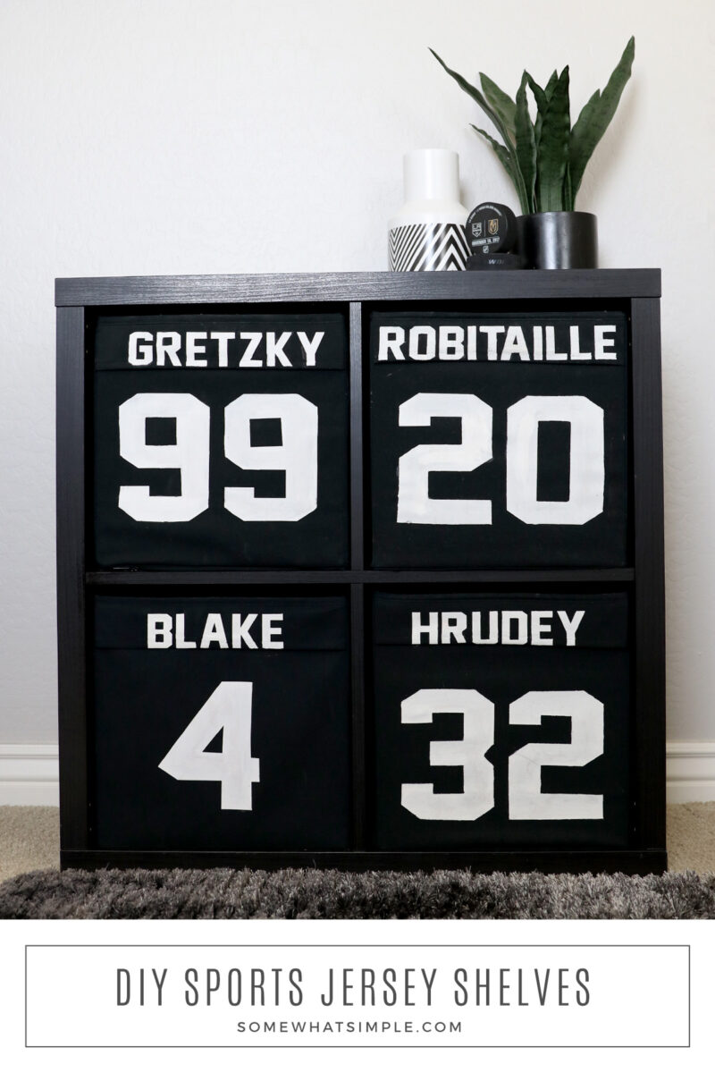 jersey shelf for boy's sports room