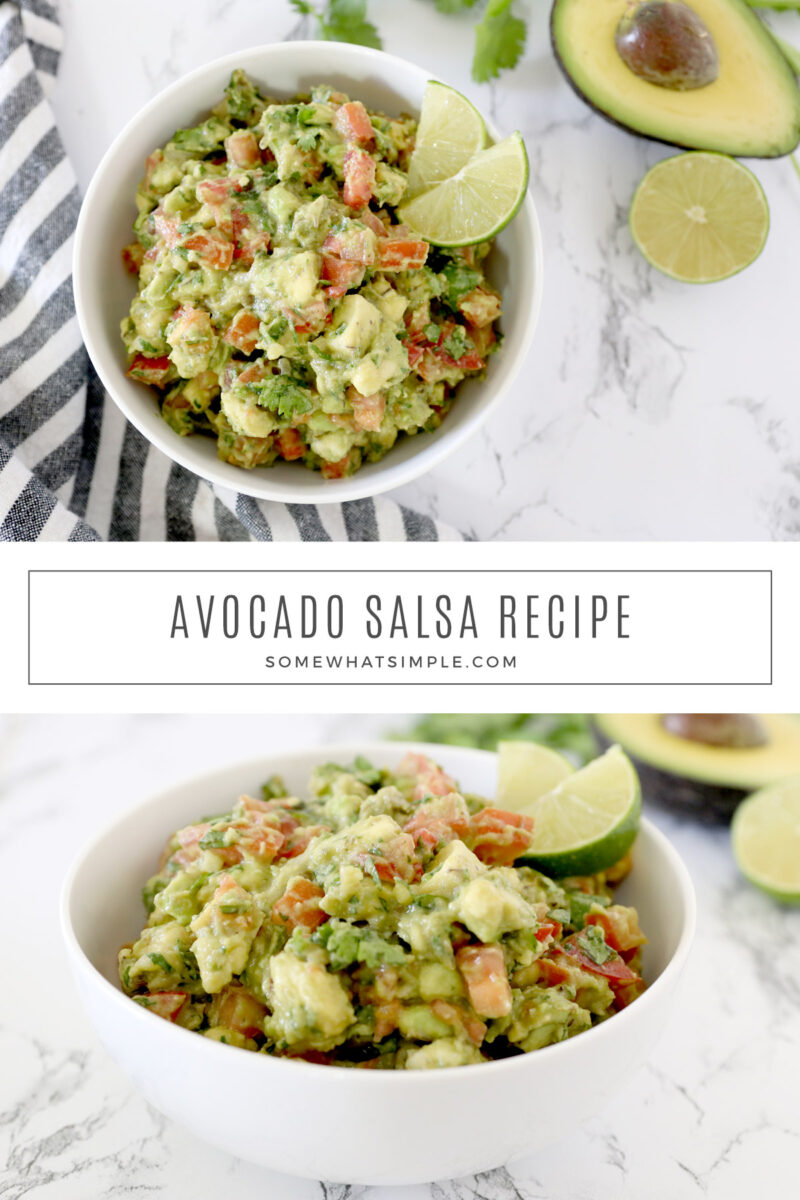 collage of avocado salsa recipes