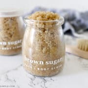 vanilla brown sugar scrub in a jar