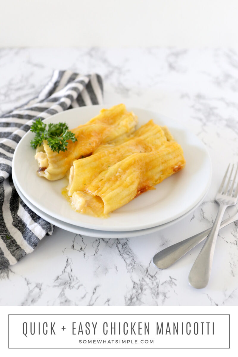 long image of chicken manicotti