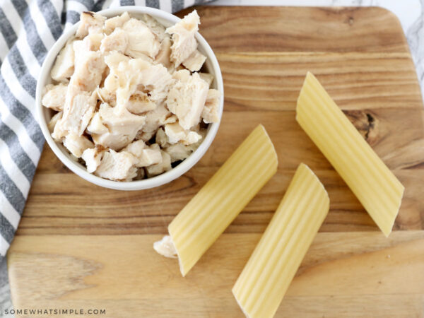 stuffing manicotti shells with chicken